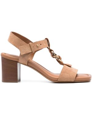 Ulla Johnson 75Mm Suede Sandals - Brown