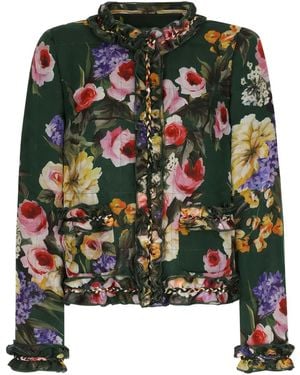 Dolce & Gabbana Giacca A Fiori - Verde