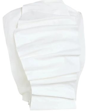 A.W.A.K.E. MODE Crossover-Strap Blouse - White