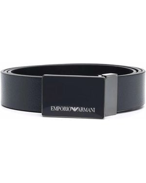 Emporio Armani Gürtel Mit Logo-Schnalle - Blau