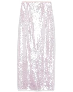 forte_forte Sequin-Embellished Midi Skirt - White