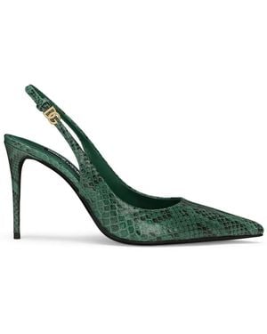 Dolce & Gabbana Lollo 90mm スリングバック パンプス - グリーン