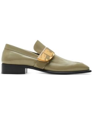 Burberry Shield Leather Loafers - Green