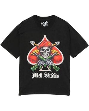 Melt Skull Graphic T-Shirt - Black
