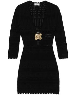 Elisabetta Franchi Gebreide Mini-Jurk - Zwart
