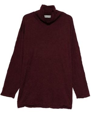 Yohji Yamamoto High-neck textured sweater - Rot