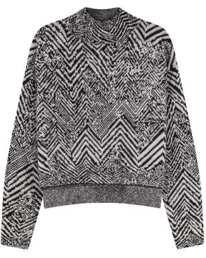 BOSS Jersey con cuello alto - Gris