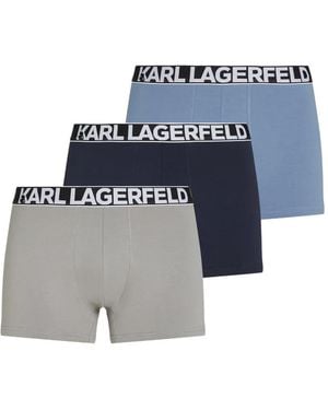 KARL LAGERFELD Logo-Waistband Boxers (Set Of Three) - Blue