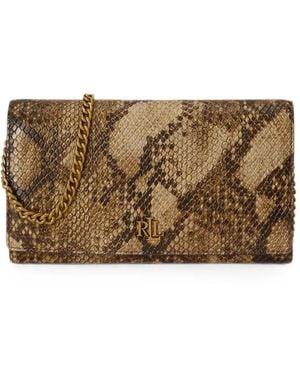 Ralph Lauren Marsupio Adair Ii Medio Con Effetto Pelle Di Serpente - Marrone