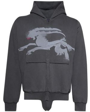 PROTOTYPES Sprayed-Goat Zip-Up Hoodie - Grey