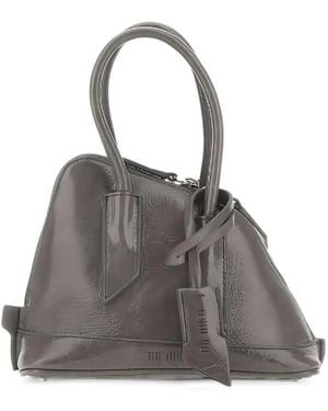 The Attico Patent-Leather Tote Bag - Gray