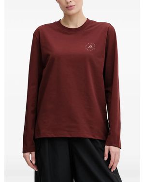 adidas By Stella McCartney Logo-Print Long-Sleeve T-Shirt - Red