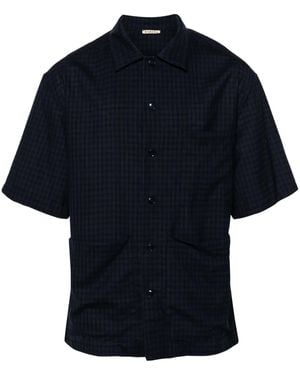Barena Checked Camp-Collar Shirt - Blue