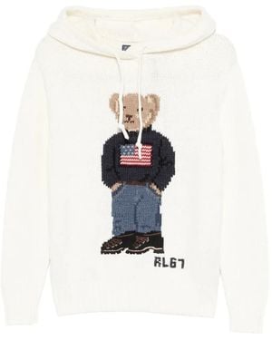 Polo Ralph Lauren Polo Bear Hooded Jumper - White