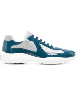 Prada America's Cup Patent-Leather Trainers - Blue