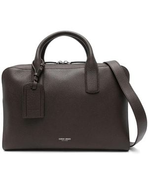 Giorgio Armani Leather Top-handle Briefcase - ブラック