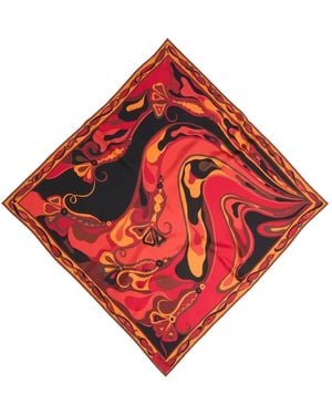 PUCCI Fular Con Estampado Orchidee - Rojo