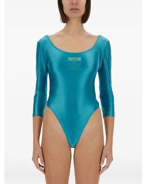 Versace Jeans Couture Logo-print bodysuit - Azul