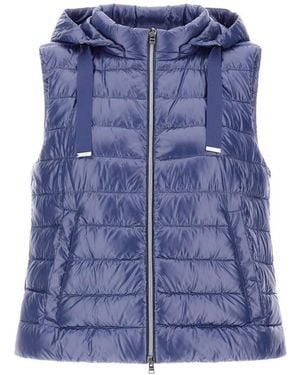 Herno Quilted Hooded Gilet - Blue