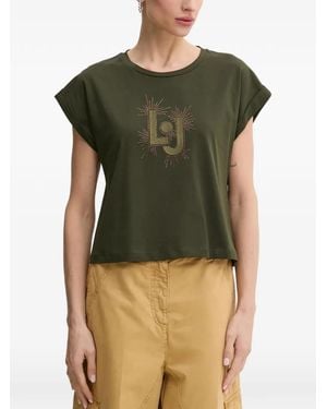 Liu Jo Logo-Embroidered T-Shirt - Green