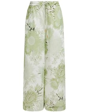 Aje. Pantalones Adina Con Estampado Floral - Verde