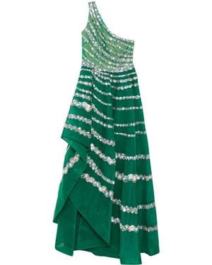 Saiid Kobeisy Bead-Embellished Asymmetric Dress - Green