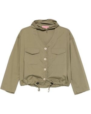 Carla G Soti Drawstring-Hem Flap-Pocket Shirt - Green
