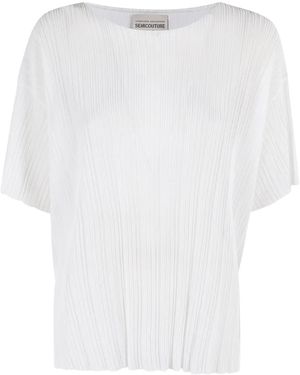 Semicouture Geplooide Blouse - Wit