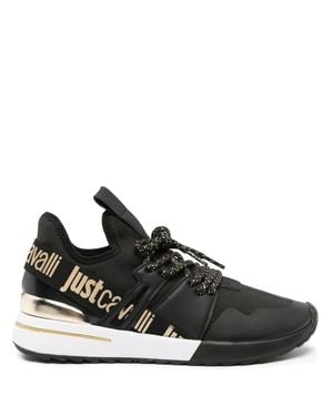Just Cavalli Logo-Print Low-Top Trainers - Black