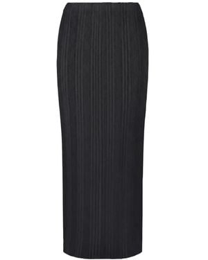Issey Miyake Jupe Mi-Longue À Design Plissé - Black