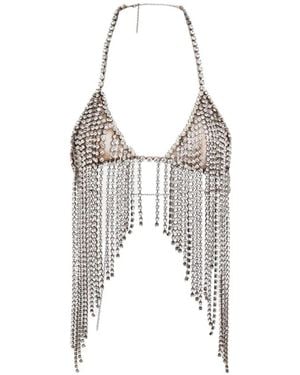 Stella McCartney Bh Met Franje En Kristallen - Wit