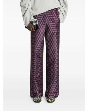 Dries Van Noten プリント パンツ - パープル
