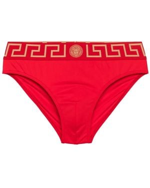 Versace Swim Briefs With Signature Greca Waistband - Rot