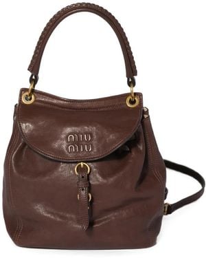 Miu Miu Rendez-Vous Nappa-Leather Backpack - Brown