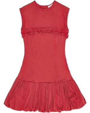 Ganni Ruffled Dress - Red