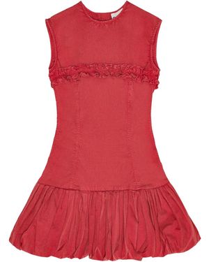 Ganni Ruffled Dress - Red