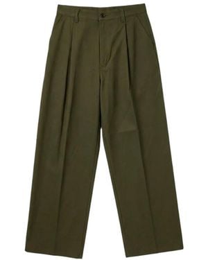 Department 5 Pleated Wide-Leg Trousers - Green