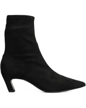 Ash Viva Pointed-Toe Ankle Boots - Black