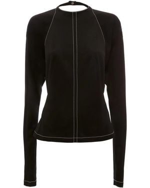 JW Anderson Open-Back Long-Sleeve Top - Black