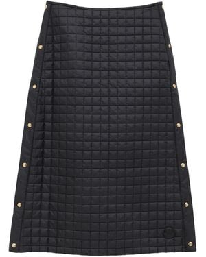 Moncler スナップボタン キルティング ミディスカート - グレー