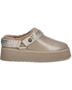 Pinko Studded Platform Slippers - Grey