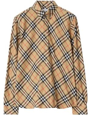Burberry Geruit Overhemd - Bruin