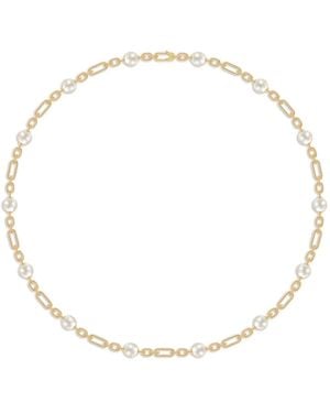 ROSEKEY Collar Lock Your Love En Oro Amarillo De 18 Ct Con Perlas De Akoya - Blanco