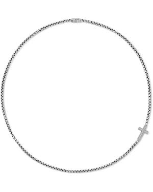 David Yurman Cross Station Diamond Necklace - White