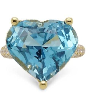 Lisa Nik Colors Aquamarine And Diamond Ring - Blue