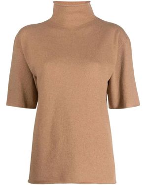 Jil Sander タートルネック ニットトップ - ブラウン