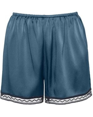 Eres Pretty Lace-Trim Silk Pyjama Shorts - Blue