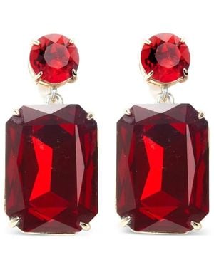 Carolina Herrera Crystal Riviere Drop Earrings - Red