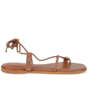 Patrizia Pepe Tie-Fastening Leather Sandals - Brown
