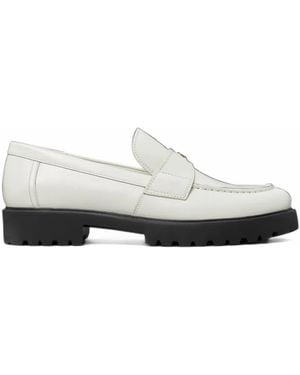 Tory Burch Logo-Plaque Lug-Sole Loafers - White